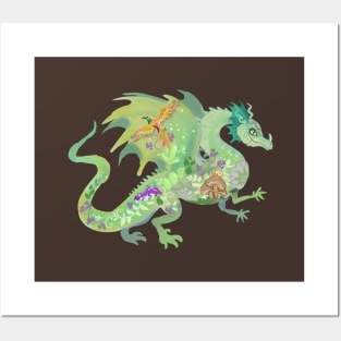 Enchanted Forest Dragon Pattern Posters and Art